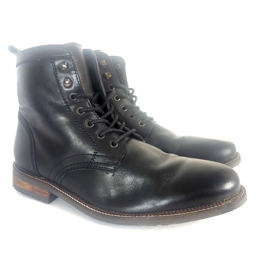 Dr. Scholls Cavalry Zip Boot Black Men Size 11 Chelsea Ankle Zip Lace Up Leather